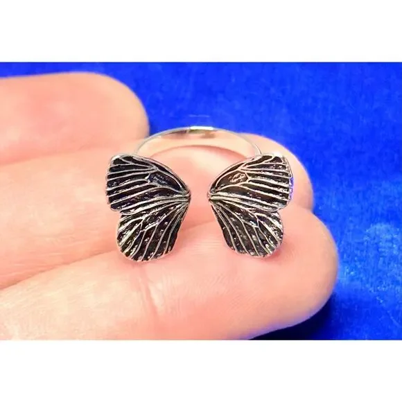 Sterling Silver Adjustable Butterfly Wing Ring